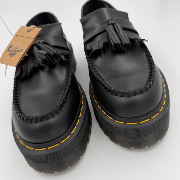 Dr. Martens Unisex Adrian Quad Black Leather Platform Loafers - Size 10 Men's - Picture 7 of 16